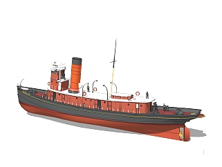 现代<em>大型</em>渔船skb文件，货船sketchup模型下载