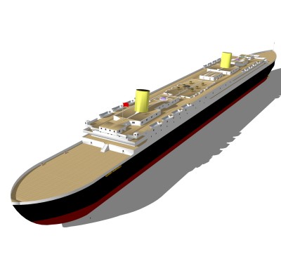 现代邮轮草图大师模型，邮轮SKB文件下载