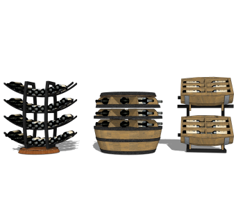 现代时尚酒柜酒架草图大师模型，酒柜sketchup模型下载