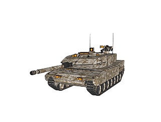 德国Leopard豹2A7主站坦克su模型，坦克草图大师模型下载