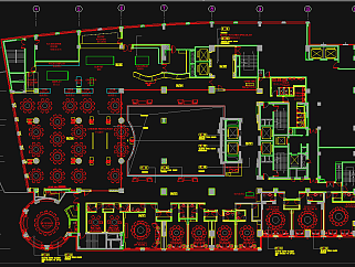 2000平米中餐厅包厢设计图CAD施工图下载、2000平米中餐厅包厢设计图dwg文件下载