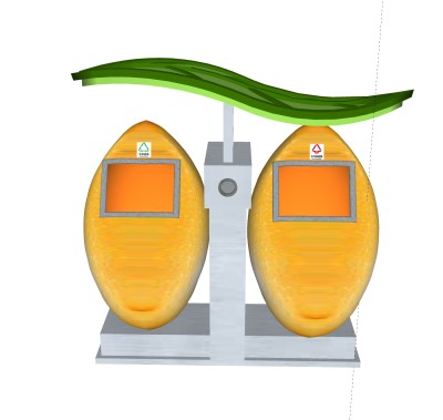 现代垃圾桶草图大师模型，垃圾桶SKB文件下载