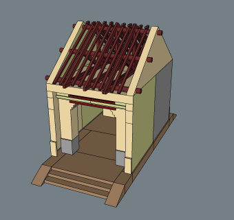 凉亭SU模型免费下载，凉亭草图大师模型