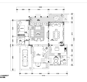 祥细客厅卧室家装户型图三居CAD，免费下载