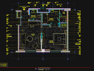 中式酒店CAD施工图，酒店CAD建筑图纸下载