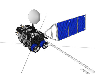 现代卫星草图大师模型，卫星sketchup模型下载