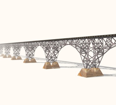 铁路桥草图大师模型设计下载，sketchup铁路桥su模型分享