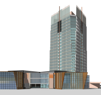 现代办公楼草图大师模型，办公楼sketchup模型免费下载