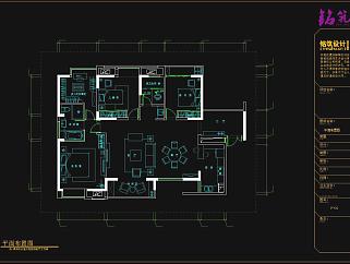 欧式三室全套施工图，CAD建筑图纸免费下载