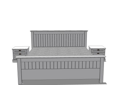 简欧双人床免费su模型，简欧双人床sketchup模型下载