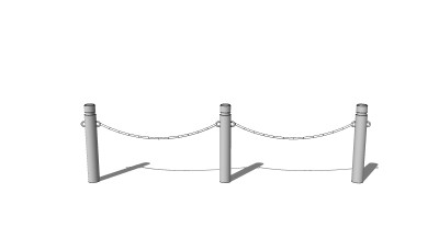铁索栏杆草图大师模型，铁索栏杆sketchup模型下载