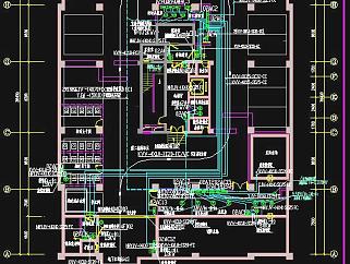 某地大型高层商住楼强电CAD图纸，大型高层住宅楼电气设计CAD图纸下载