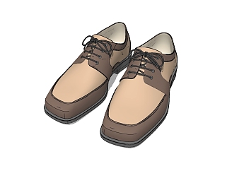 现代男士<em>皮鞋</em>草图大师模型，鞋子SU模型下载