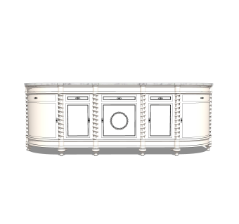 欧式电视柜草图大师模型，电视柜SKP模型下载