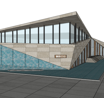 现代售楼处skb模型分享，售楼中心SU模型下载