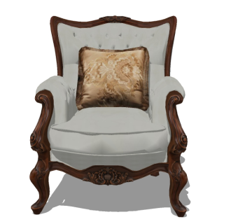 欧式单人沙发免费su模型，欧式布艺沙发sketchup模型下载