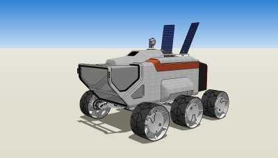 现代火星登陆车草图大师模型，登陆车sketchup模型