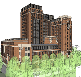欧式高层办公楼草图大师模型，高层办公楼sketchup模型免费下载