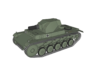 德国二号坦克<em>草图大师模型</em>，坦克sketchup<em>模型下载</em>