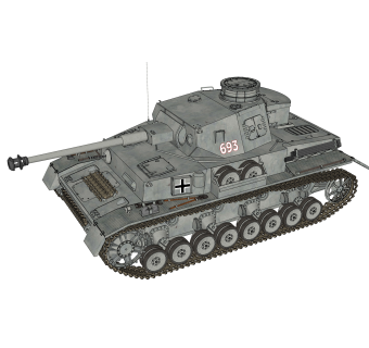 现代军用坦克草图大师模型，坦克sketchup模型下载