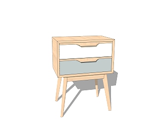 北欧床头柜免费su模型，床头柜skp模型下载