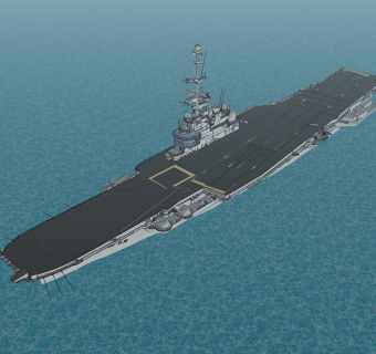 现代圣保罗航空母舰草图大师模型，航空母舰sketchup模型下载