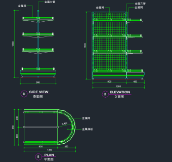 原创CAD超市货架图块，货架CAD建筑图纸下载