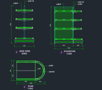 原创CAD超市货架图块，货架CAD建筑图纸下载