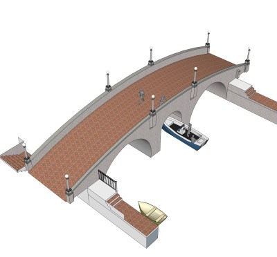拱桥草图大师模型下载，sketchup拱桥模型分享