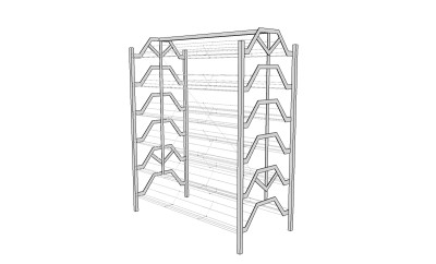 不锈钢置物架草图大师模型，物品架SU模型下载