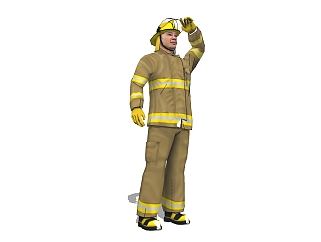 现代消防<em>员</em>草图大师模型，人物sketchup模型下载
