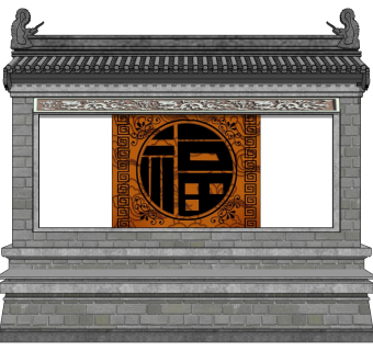 照壁SU模型下载，照壁skb模型分享