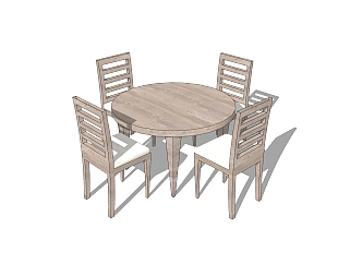 现代实木<em>餐桌</em>椅免费su模型，实木<em>餐桌</em>椅sketchup模型...