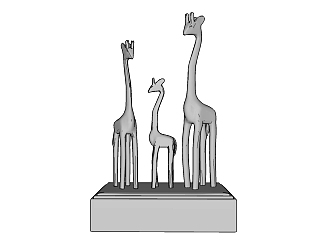 现代景观<em>长颈鹿</em>草图大师模型skp模型，景观小品...