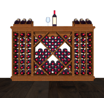 现代酒柜酒架草图大师模型，酒柜su模型下载