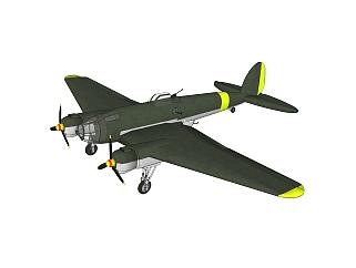 德国亨克尔He-111<em>中型</em>轰炸机su模型，轰炸机草图大师...