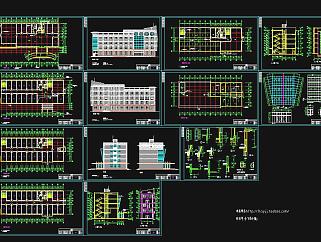 四层局部五层办公楼设计图，办公楼CAD设计图纸下载
