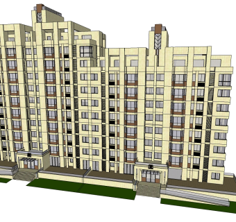 欧式公寓草图大师模型，公寓su模型下载