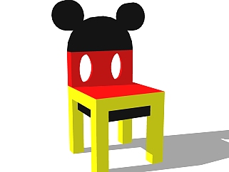 现代儿童<em>椅子</em>免费su模型，儿童椅sketchup模型下载