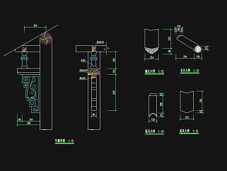 亭廊建筑CAD施工图，廊亭建筑CAD图纸下载