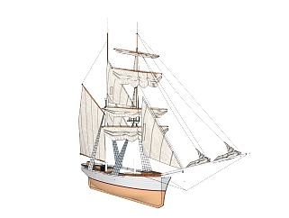 <em>现代</em>帆船免费su模型，帆船skp模型下载