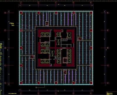 西安绿地中心大堂效果施工图CAD图纸，办公室cad设计图纸下载