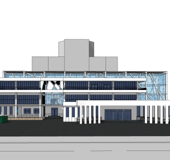现代办公楼草图大师模型，办公楼sketchup模型免费下载