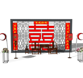 传统中式婚礼su模型集下载