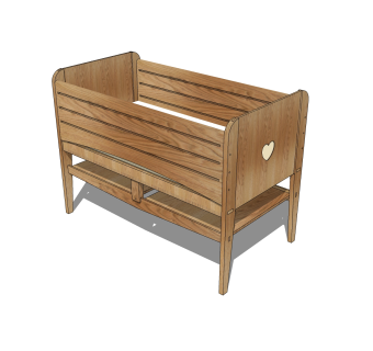 日式婴儿床SU模型，婴儿床skb文件下载