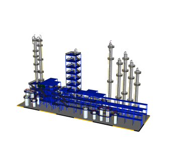 现代3D化工厂草图大师模型下载，工厂su模型