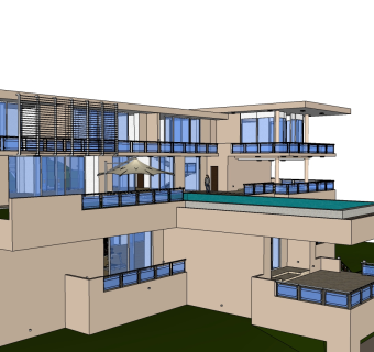 现代简约别墅草图大师模型，别墅sketchup模型下载