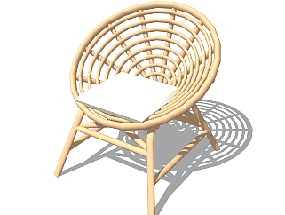 现代休闲摇椅草图大师模型，摇椅sketchup模型下载
