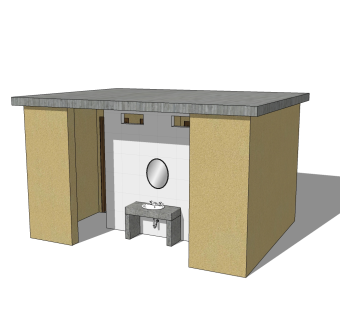 现代公园厕所草图大师模型，公园厕所su模型下载