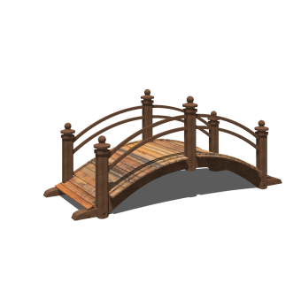 中式木桥草图大师模型，桥sketchup模型